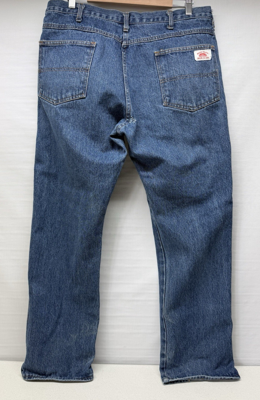 Vintage Round House American Made Regular Fit 5-Pocket Blue Jeans Mens 36x30